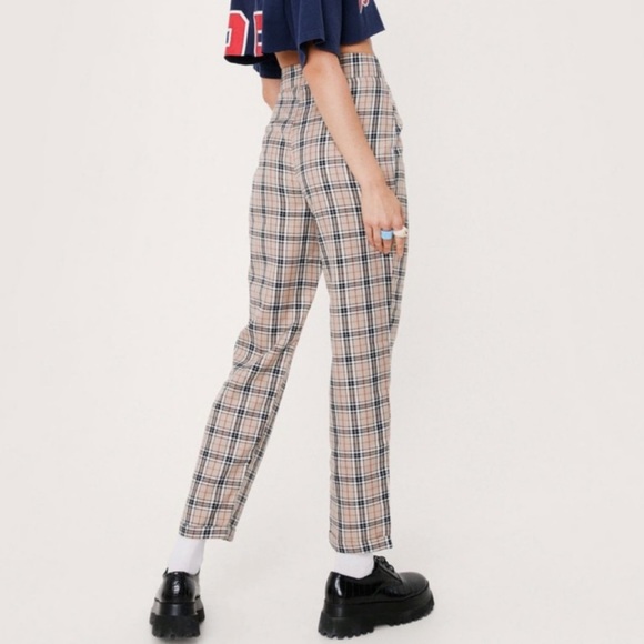Nasty Gal plaid high waisted pants - 8 - Picture 3 of 7